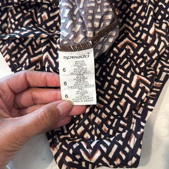 Speedo swim swimming bathing suit brown black swim class meet back to school - Picture 8 of 9